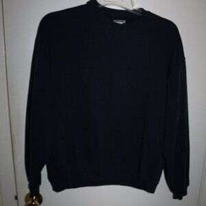 Vintage Jerzees Men's Navy Blue Crew Neck Sweatshirt - Large (42-44)